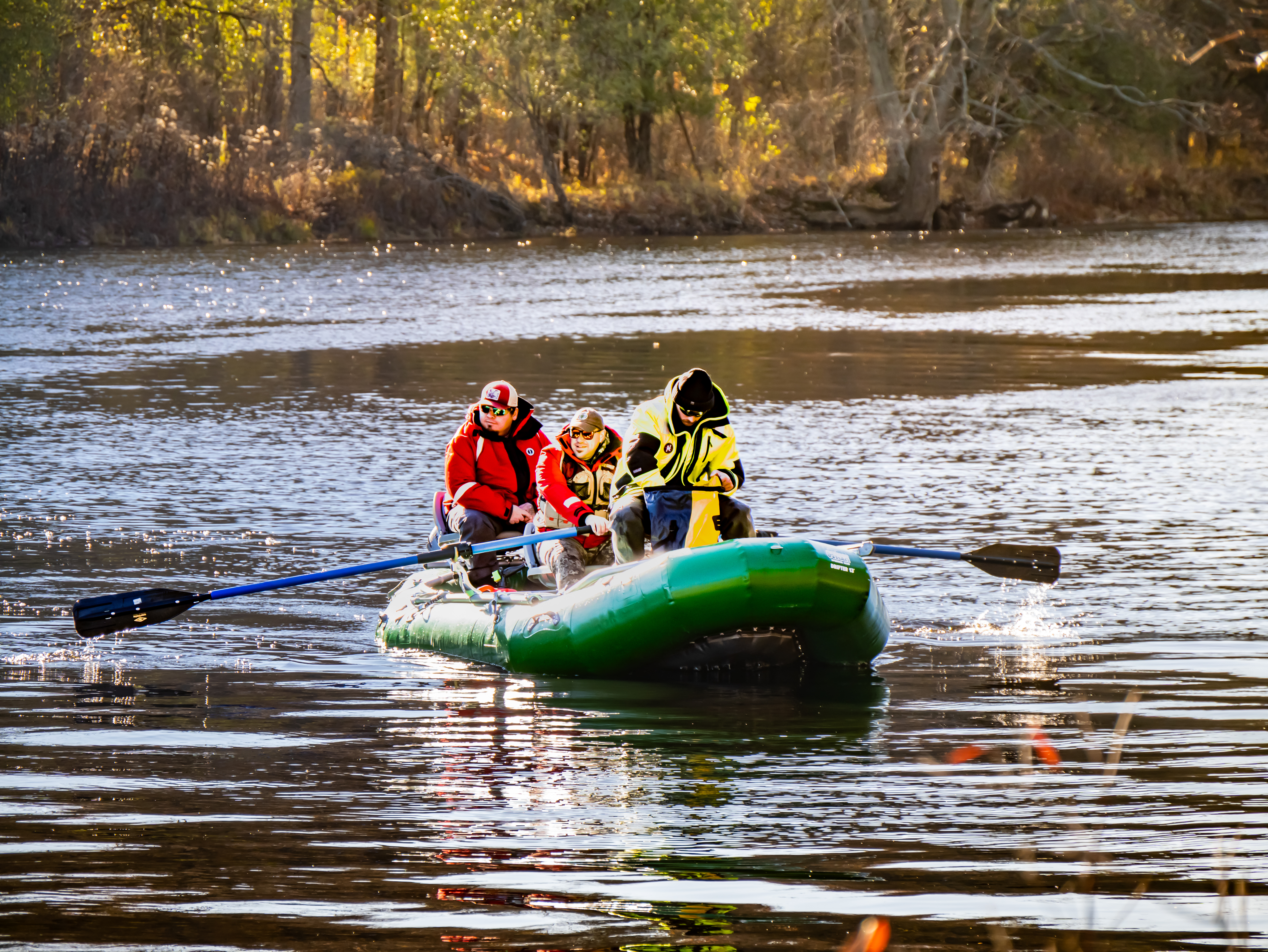 Research raft on St. Regis River